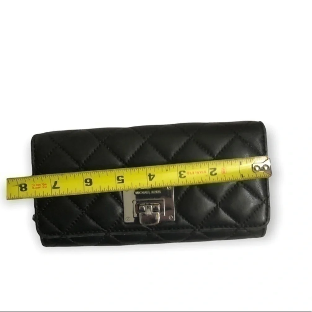 Michael kors black quilted wallet